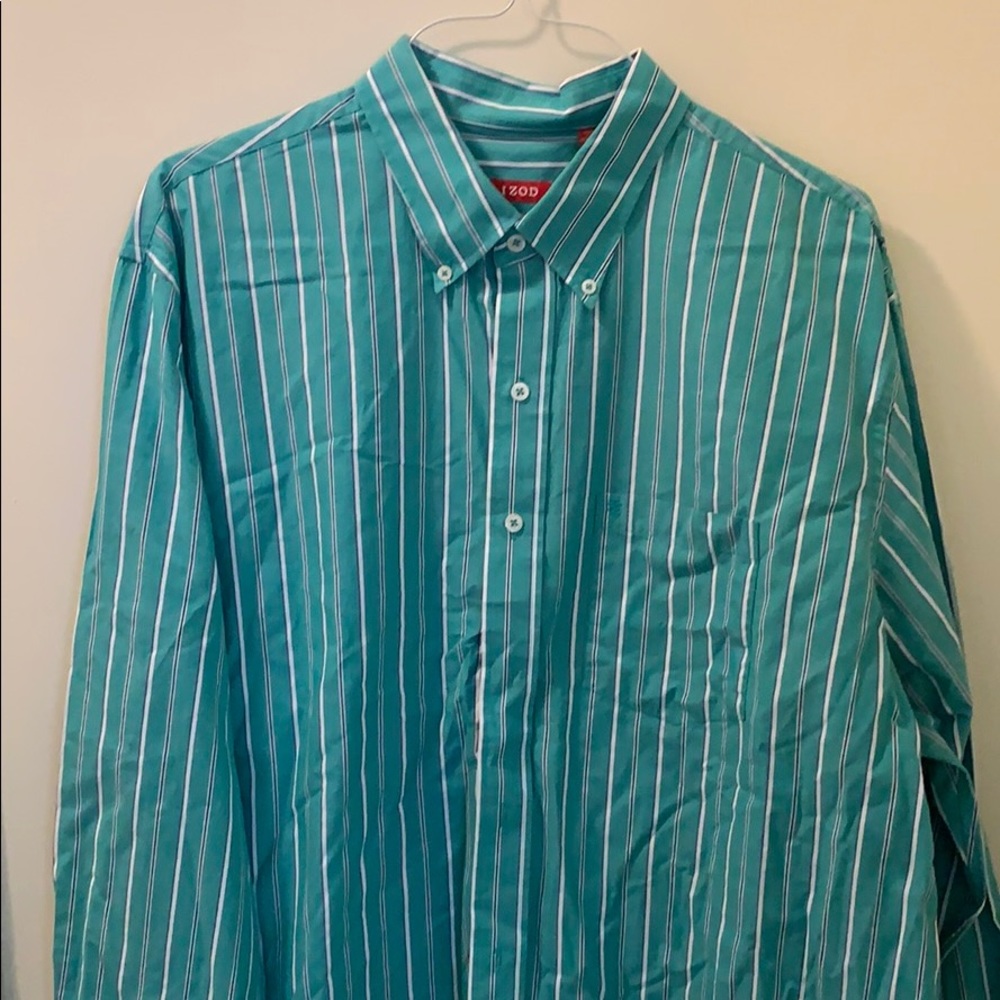 Izod men XL strip button down dress shirt
